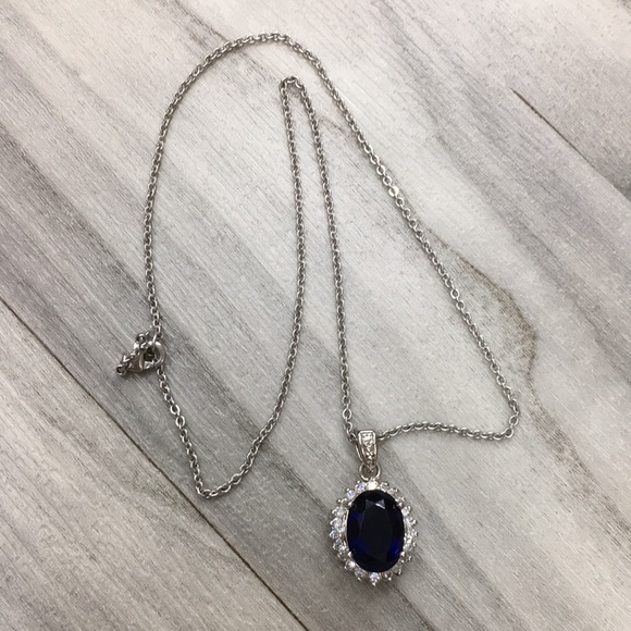 Avon Jewelry - Sterling Silver Sapphire Avon Pendant Necklace